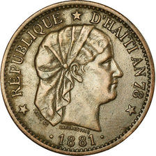 Coin, Haiti, 2 Centimes, 1881, AU(55-58), Bronze, KM:43
