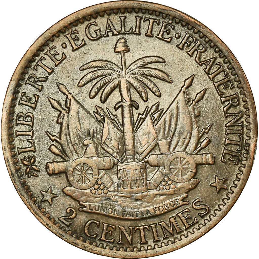 Coin, Haiti, 2 Centimes, 1881, AU(55-58), Bronze, KM:43