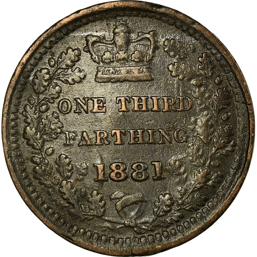 Monnaie, Grande-Bretagne, Victoria, 1/3 Farthing, 1881, TTB, Bronze, KM:750