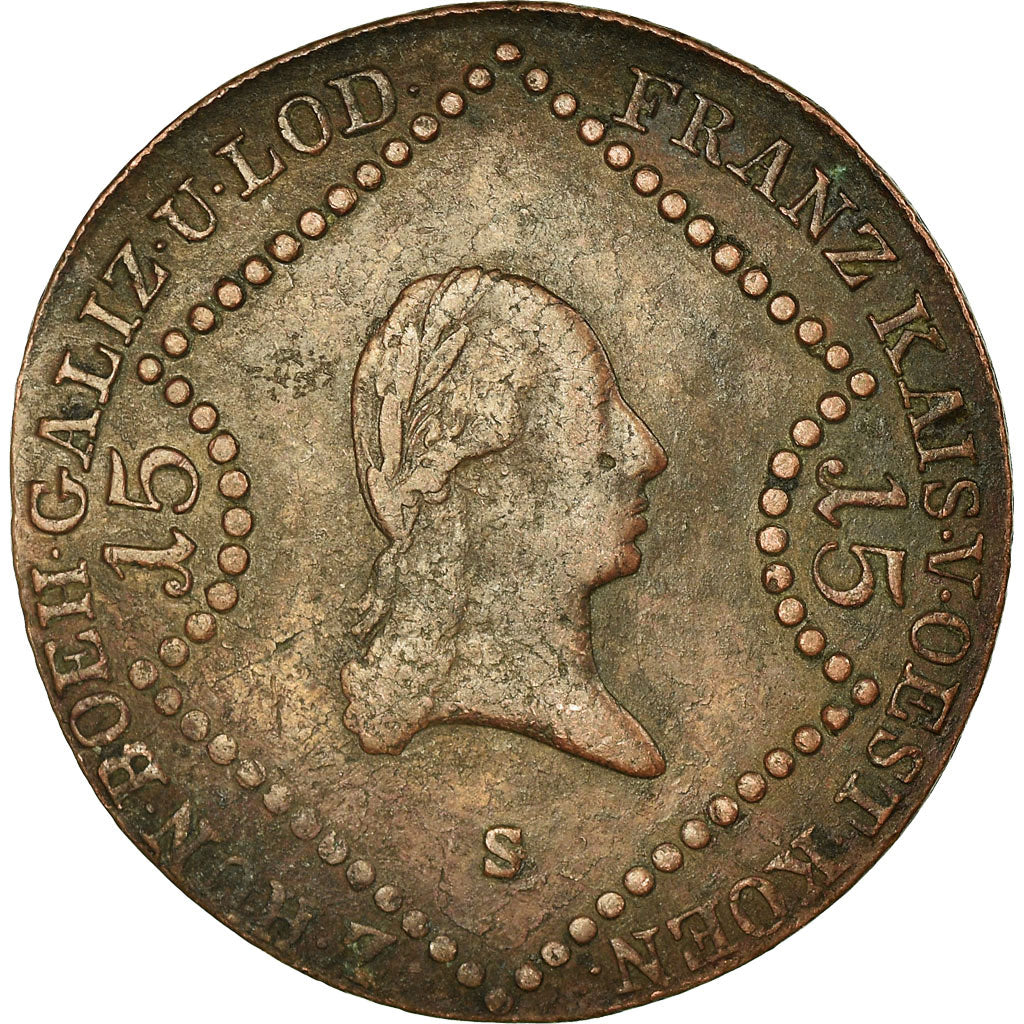 Coin, Austria, Franz II (I), 15 Kreuzer, 1807, VF(30-35), Copper, KM:2138