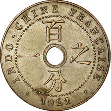 Coin, FRENCH INDO-CHINA, Cent, 1921, Paris, EF(40-45), Bronze, KM:12.1