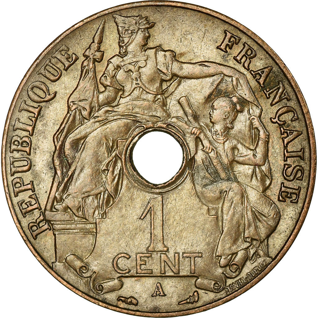 Coin, FRENCH INDO-CHINA, Cent, 1921, Paris, EF(40-45), Bronze, KM:12.1