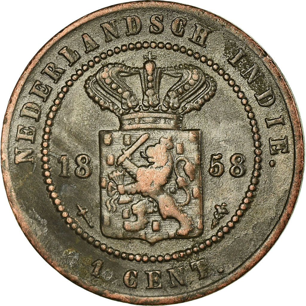 Moneda, INDIAS ORIENTALES HOLANDESAS, William III, Cent, 1858, Utrecht