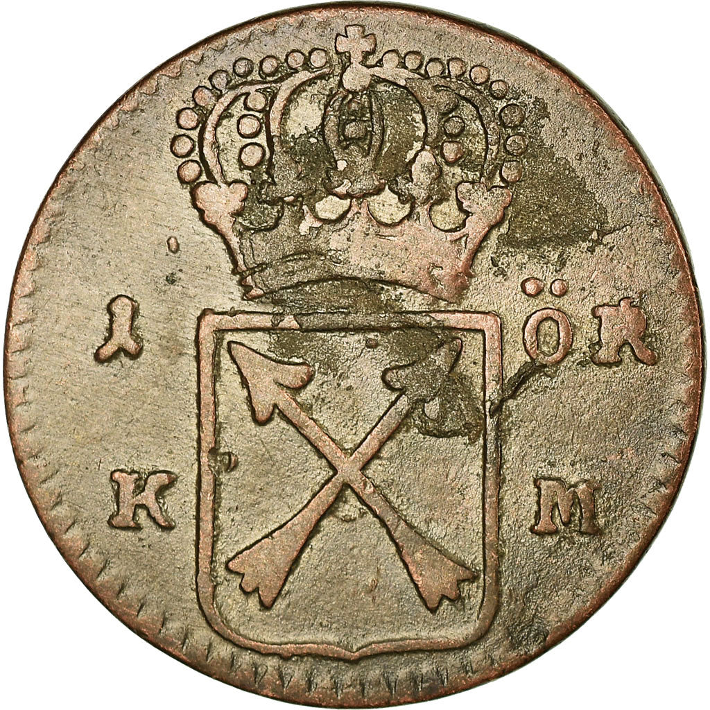 Coin, Sweden, Ulrika Eleonora, Ore, K.M., 1719, VF(30-35), Copper, KM:364.1