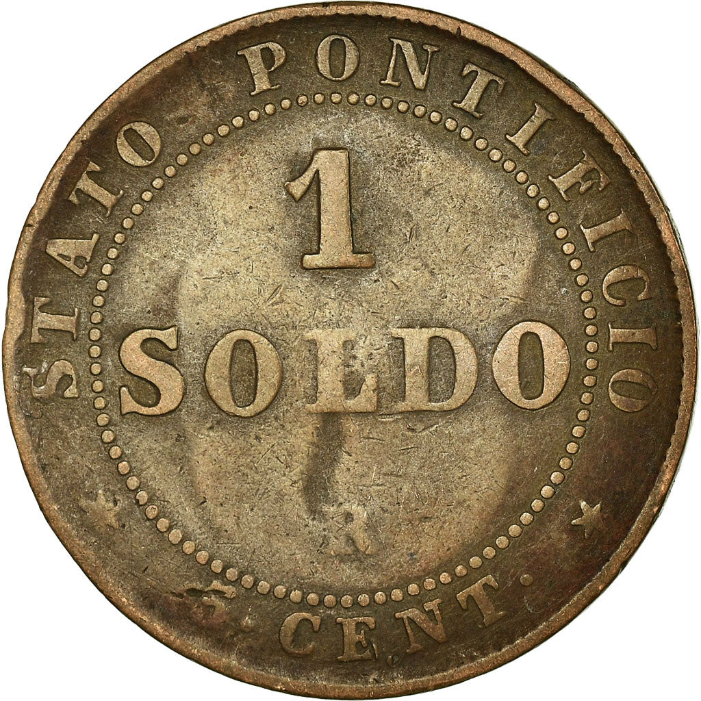 Coin, ITALIAN STATES, PAPAL STATES, Pius IX, Soldo, 5 Centesimi, 1867, Roma