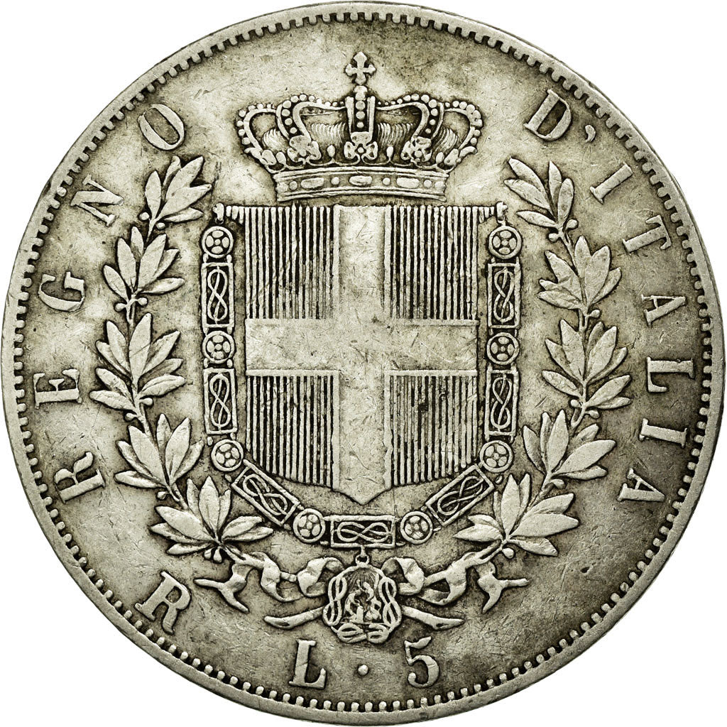 Coin, Italy, Vittorio Emanuele II, 5 Lire, 1878, Rome, VF(30-35), Silver, KM:8.4