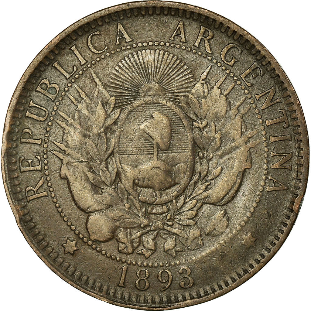 Munten, Argentinië, 2 Centavos, 1893, FR+, Bronze, KM:33