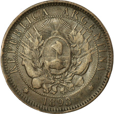 Munten, Argentinië, 2 Centavos, 1893, FR+, Bronze, KM:33