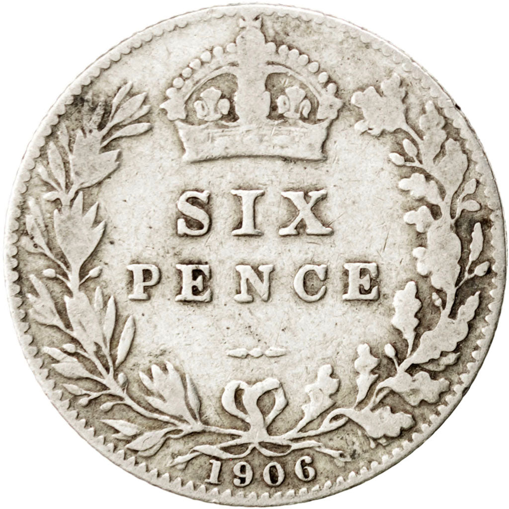 Gran Bretagna, Edward VII, 6 Pence, 1906, MB+, Argento, KM:799