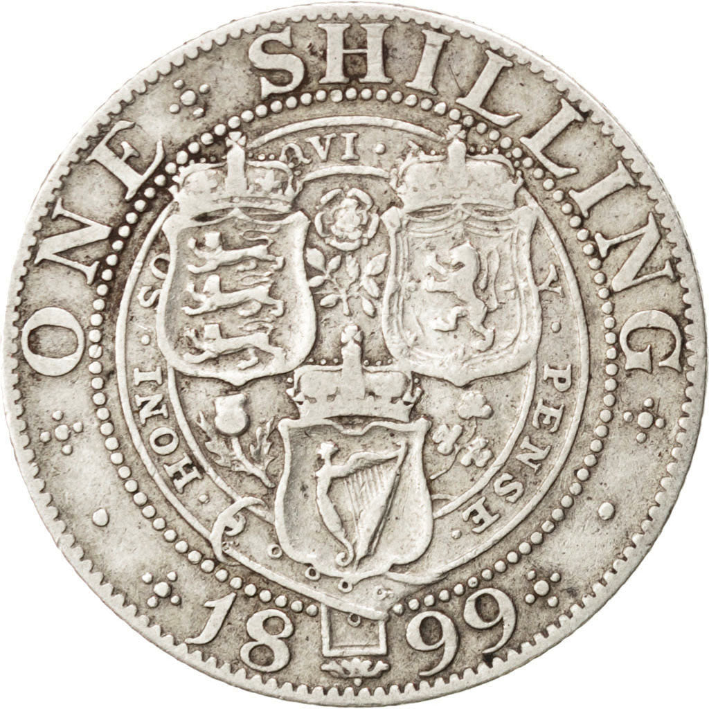 GREAT BRITAIN, Shilling, 1899, KM #780, VF(30-35), Silver, 23.5, 5.57
