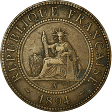 Coin, FRENCH INDO-CHINA, Cent, 1894, Paris, VF(30-35), Bronze, KM:1