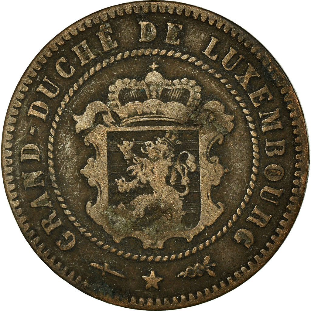 Coin, Luxembourg, William III, 5 Centimes, 1854, Utrecht, VF(30-35), Bronze