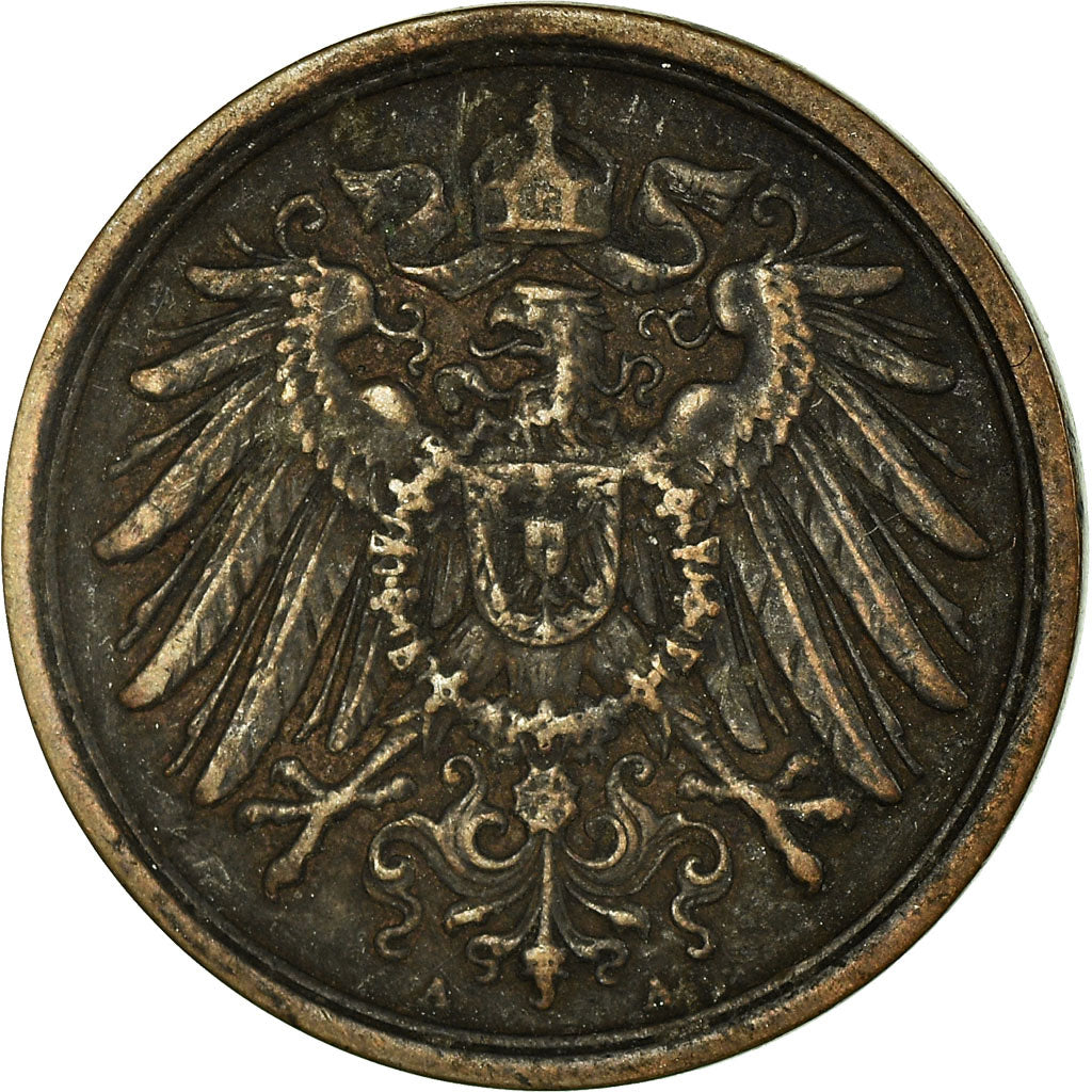 Coin, GERMANY - EMPIRE, Wilhelm II, 2 Pfennig, 1914, Berlin, EF(40-45), Copper
