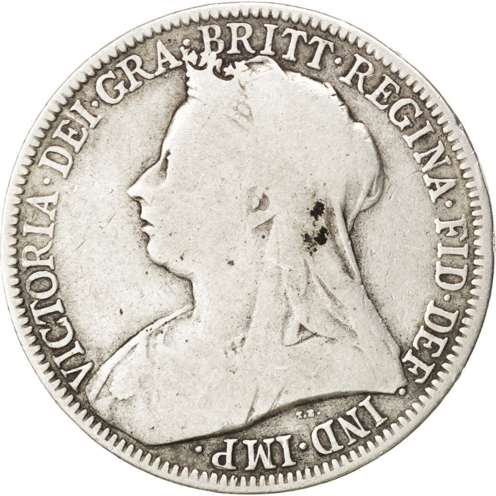 GREAT BRITAIN, Florin, Two Shillings, 1901, KM #781, VF(20-25), Silver, 28.3,...