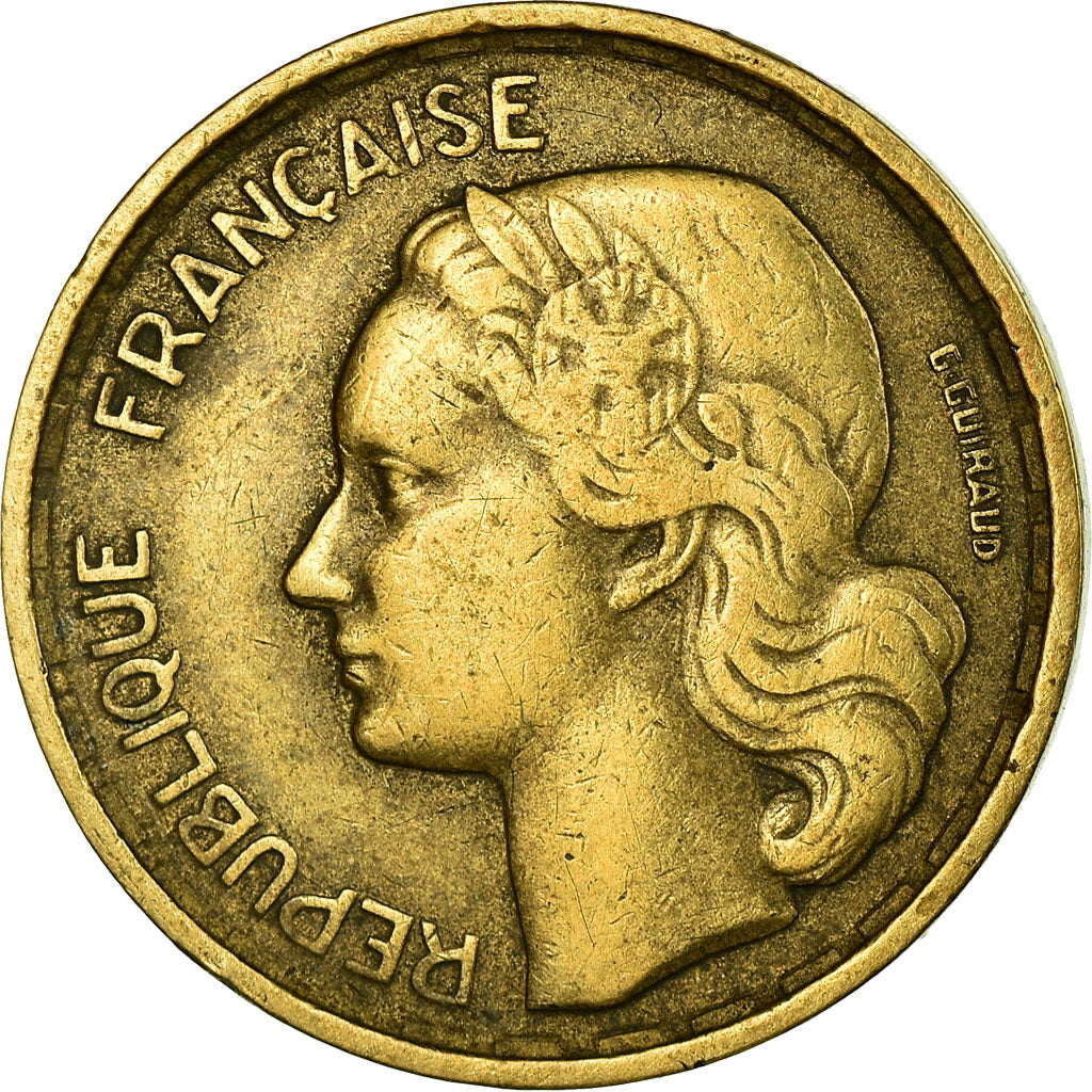 Moeda, França, Guiraud, 10 Francs, 1954, Beaumont - Le Roger, VF(30-35)