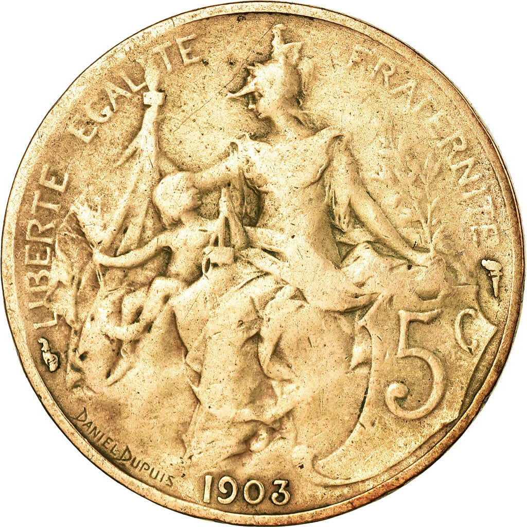 Coin, France, Dupuis, 5 Centimes, 1903, Paris, EF(40-45), Bronze, KM:842