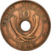 Coin, EAST AFRICA, George VI, 10 Cents, 1943, EF(40-45), Bronze, KM:26.2