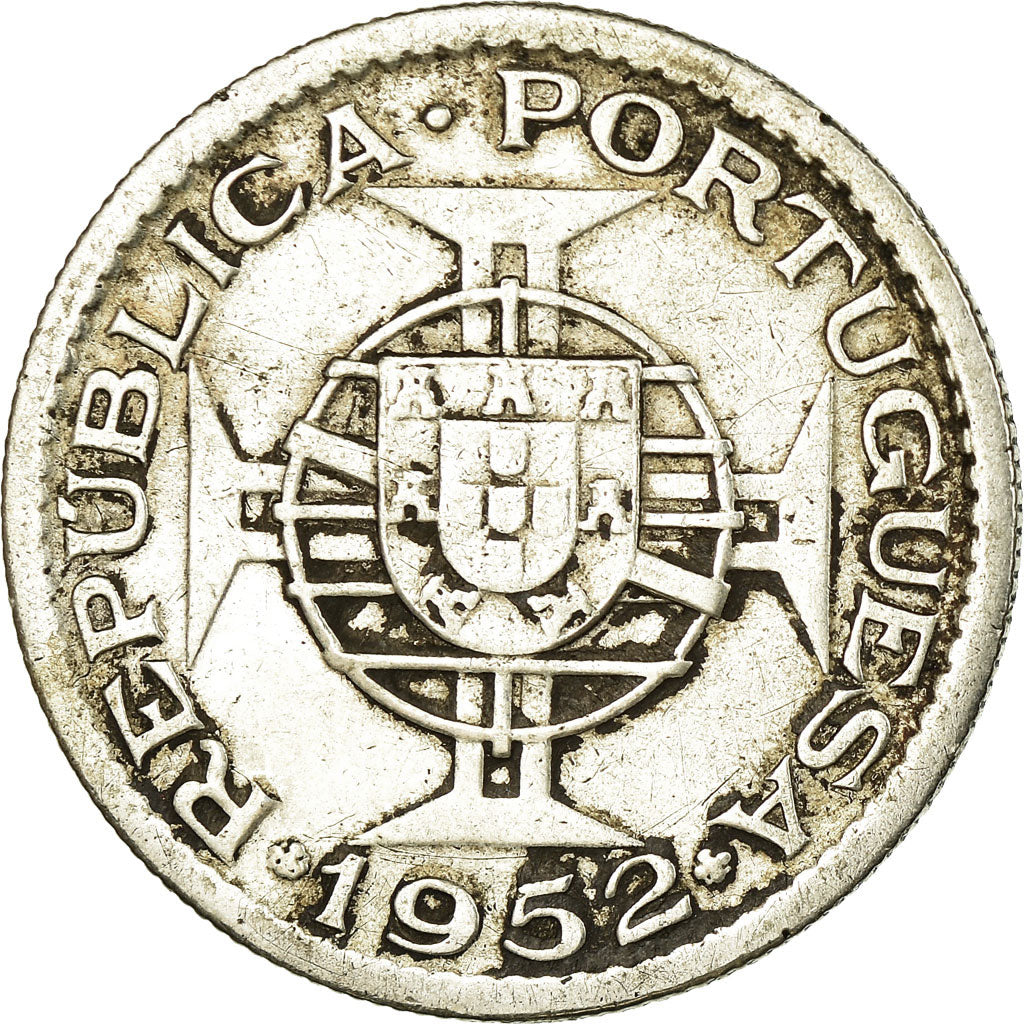 Coin, Mozambique, 10 Escudos, 1952, VF(30-35), Silver, KM:79