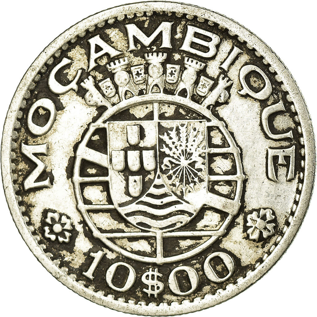 Coin, Mozambique, 10 Escudos, 1952, VF(30-35), Silver, KM:79