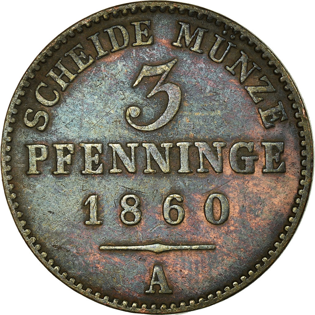 Coin, German States, PRUSSIA, Friedrich Wilhelm IV, 3 Pfennig, 1860, Berlin