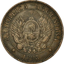 Munten, Argentinië, 2 Centavos, 1893, FR+, Bronze, KM:33