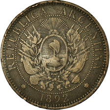 Moneta, Argentina, 2 Centavos, 1892, VF(20-25), Bronze, KM:33