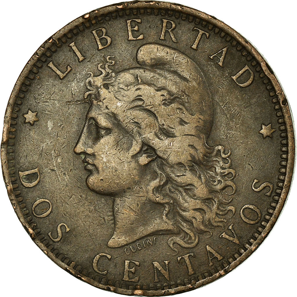 Moneta, Argentina, 2 Centavos, 1892, VF(20-25), Bronze, KM:33