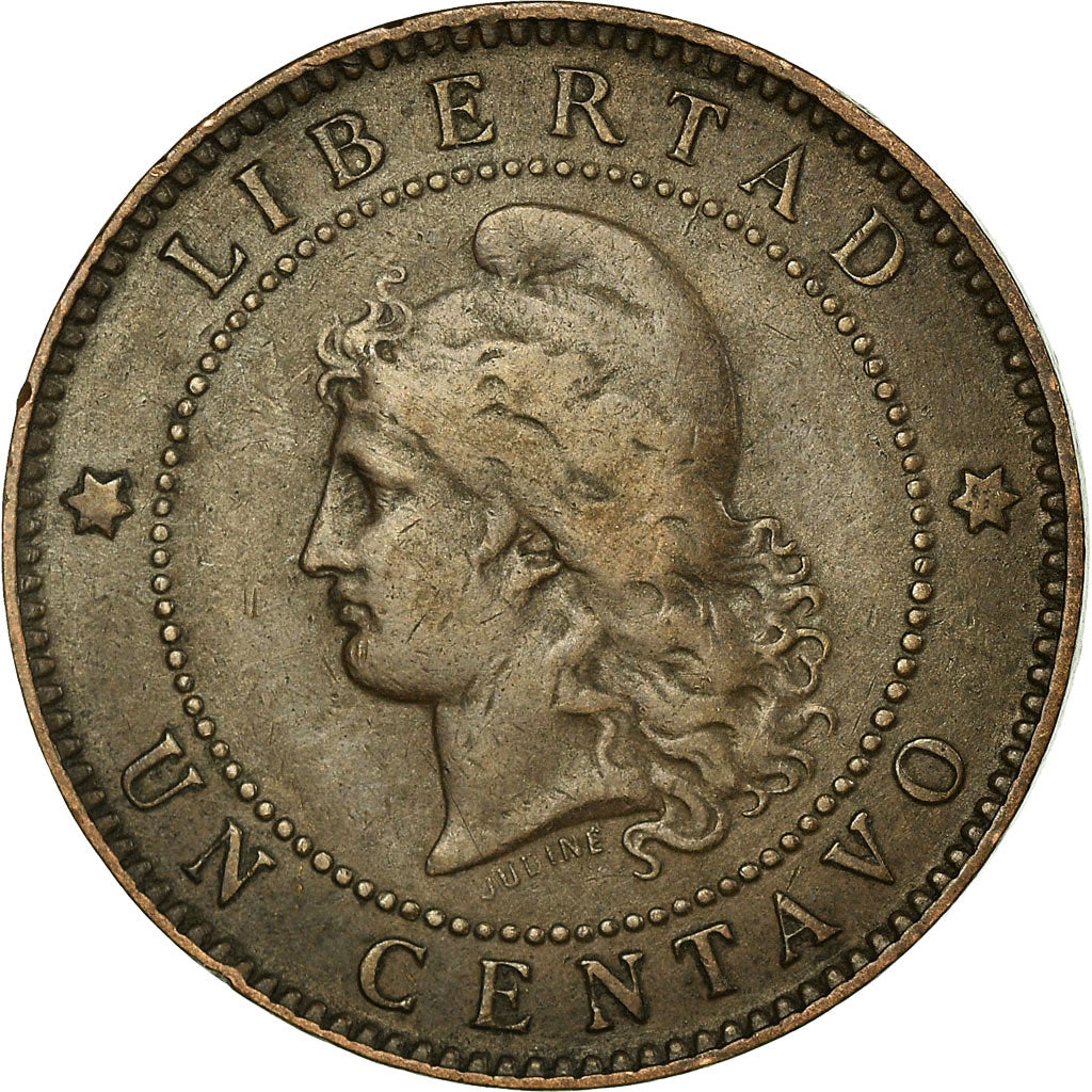 Moneta, Argentina, Centavo, 1891, VF(30-35), Bronze, KM:32