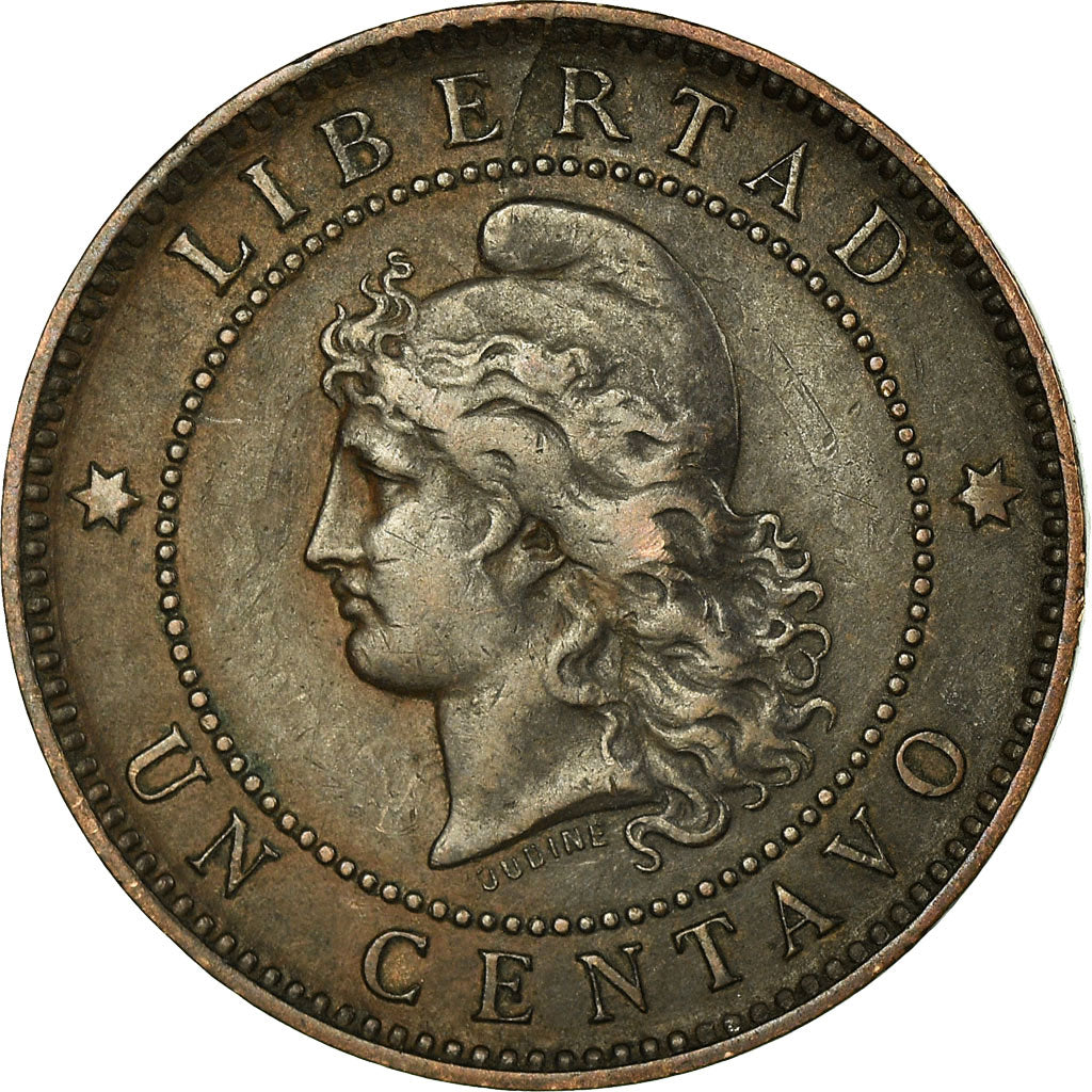 Moeda, Argentina, Centavo, 1890, EF(40-45), Bronze, KM:32