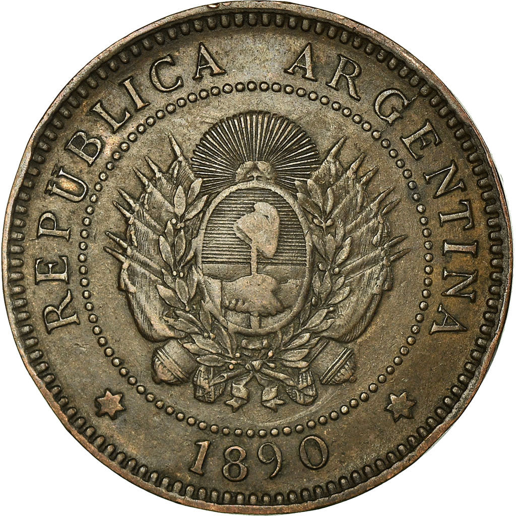 Moneda, Argentina, Centavo, 1890, BC+, Bronce, KM:32