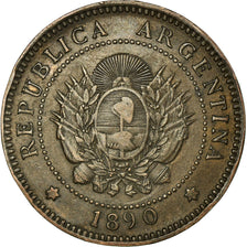 Moneda, Argentina, Centavo, 1890, BC+, Bronce, KM:32