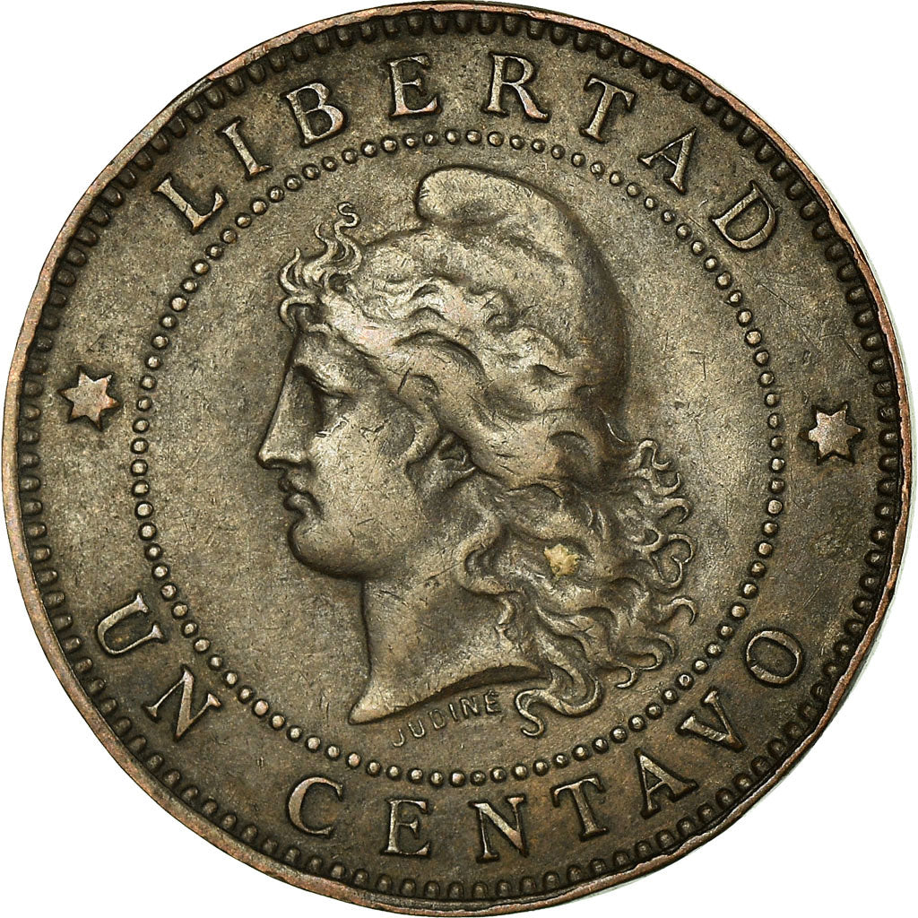 Moneda, Argentina, Centavo, 1890, BC+, Bronce, KM:32