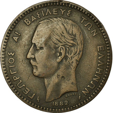 Coin, Greece, George I, 10 Lepta, 1882, EF(40-45), Copper, KM:55