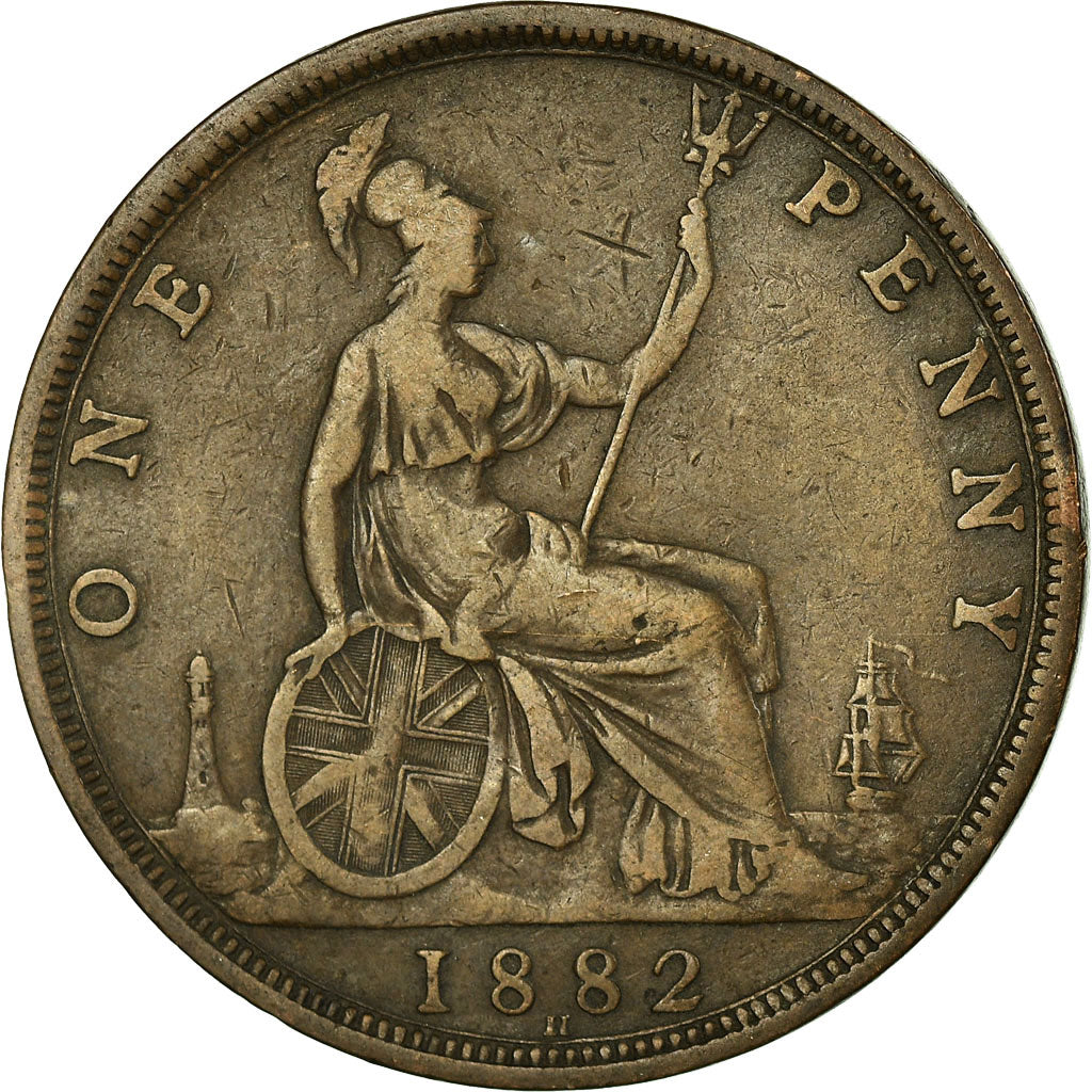 Coin, Great Britain, Victoria, Penny, 1882, VF(20-25), Bronze, KM:755