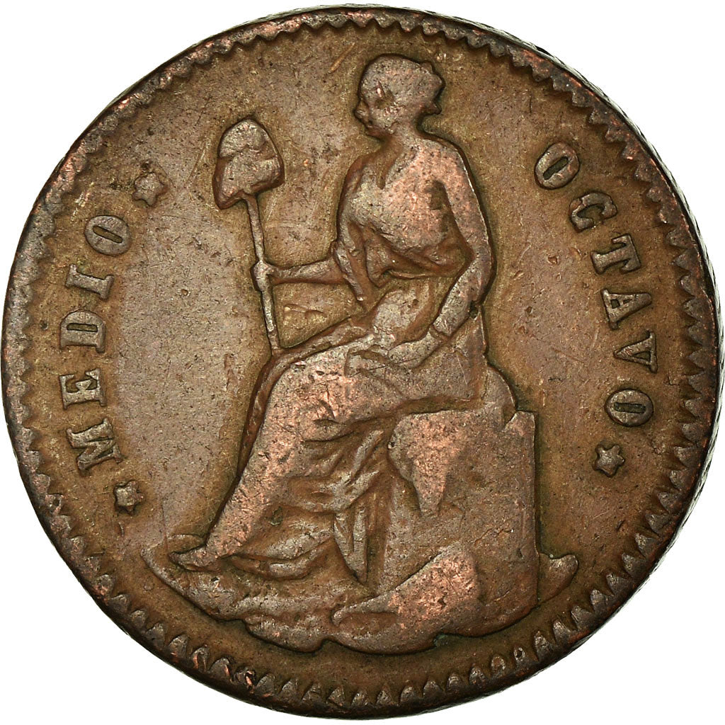 Monnaie, Mexique, 1/16 Real, Medio Octavo, 1860, Guadalajara, TB+, Cuivre