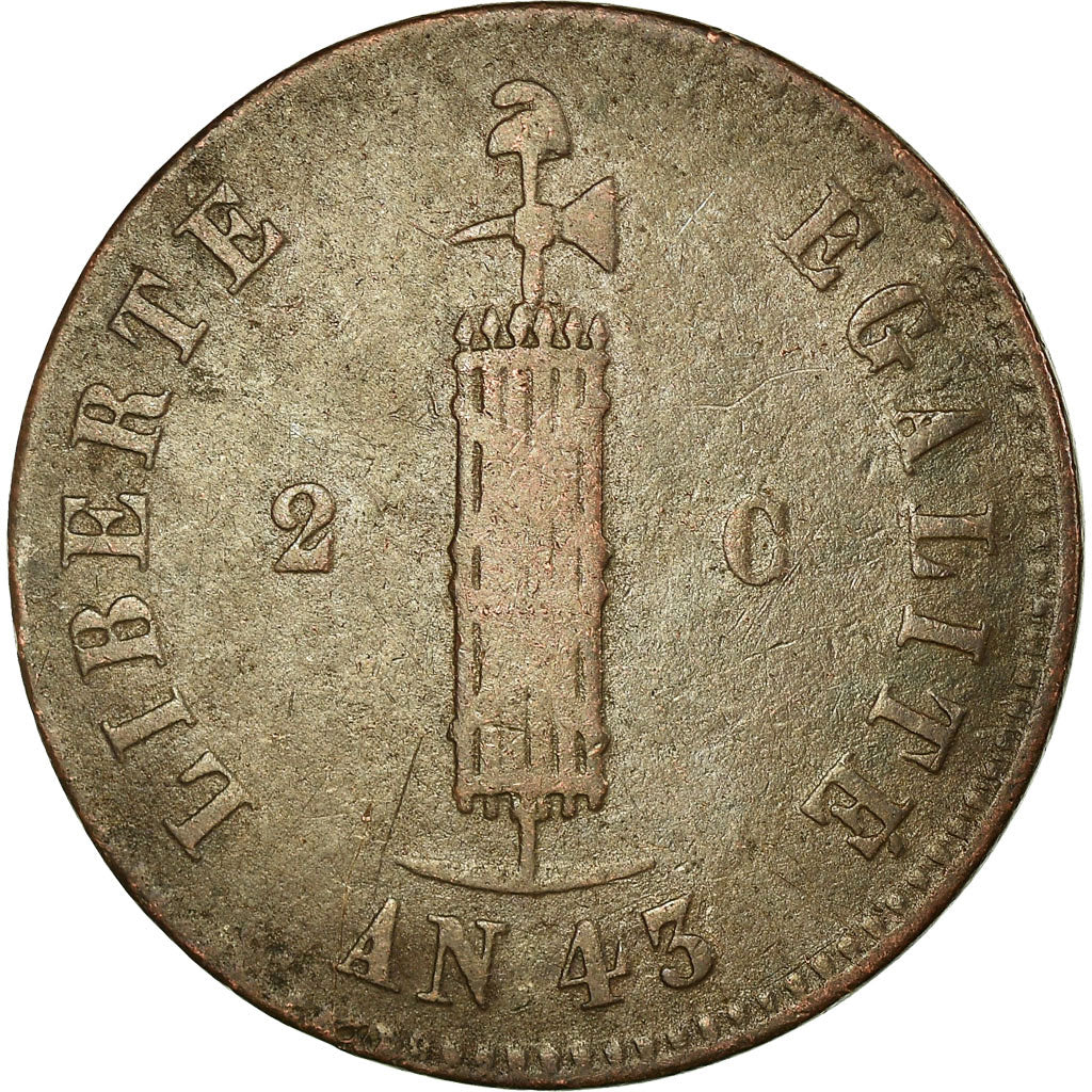 Monnaie, Haïti, 2 Centimes, 1846, TB+, Cuivre, KM:26