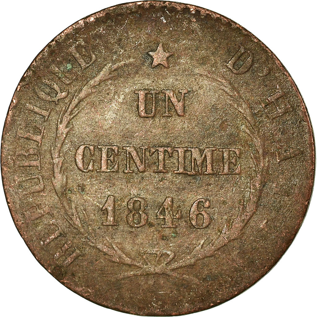 Moeda, Haiti, Centime, 1846, VF(20-25), Cobre, KM:24