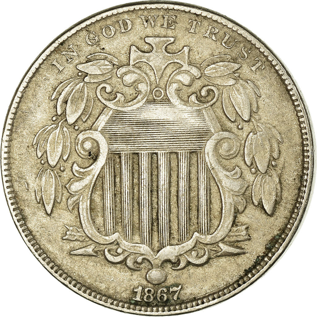 Moneda, Estados Unidos, Shield Nickel, 5 Cents, 1867, U.S. Mint, Philadelphia