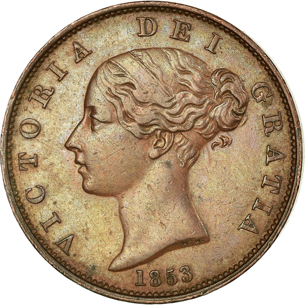 Münze, Großbritannien, Victoria, 1/2 Penny, 1853, SS, Kupfer, KM:726
