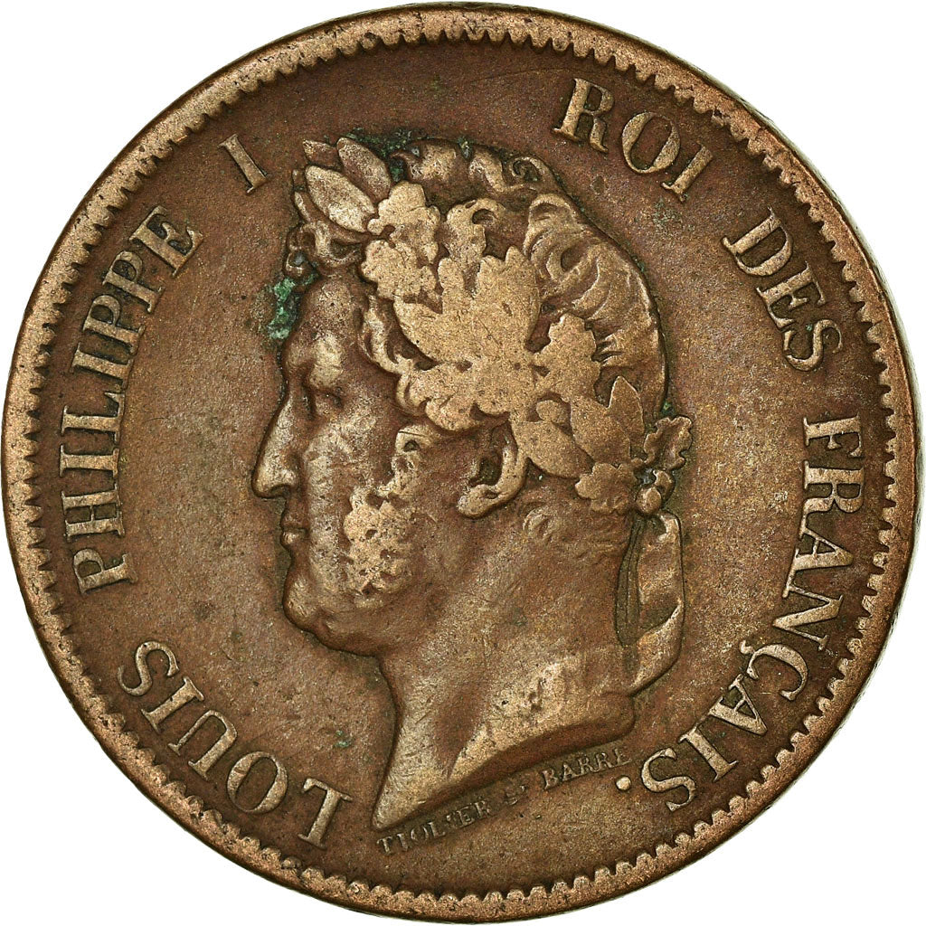 Coin, FRENCH COLONIES, Louis - Philippe, 5 Centimes, 1843, Paris, VF(30-35)