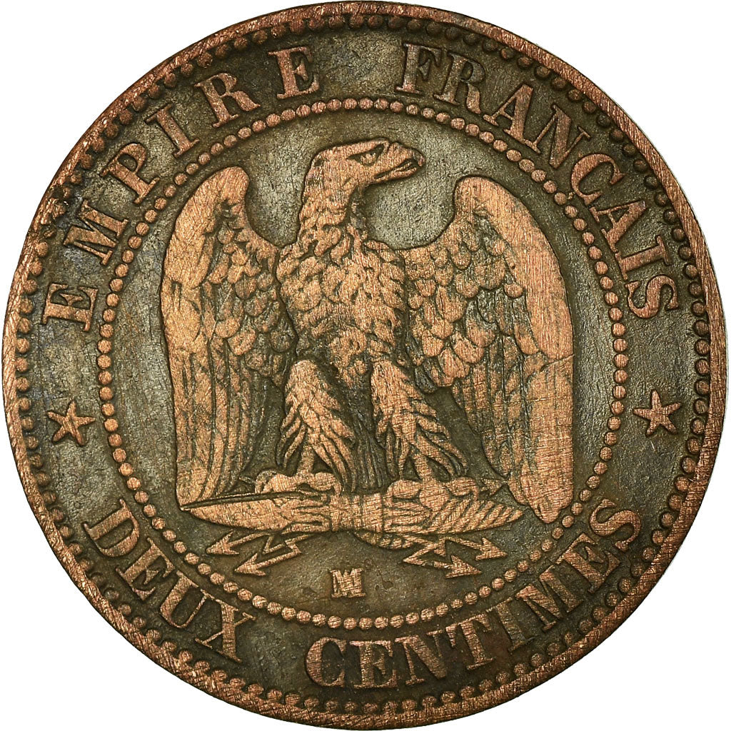 Moeda, França, Napoleon III, Napoléon III, 2 Centimes, 1855, Marseille