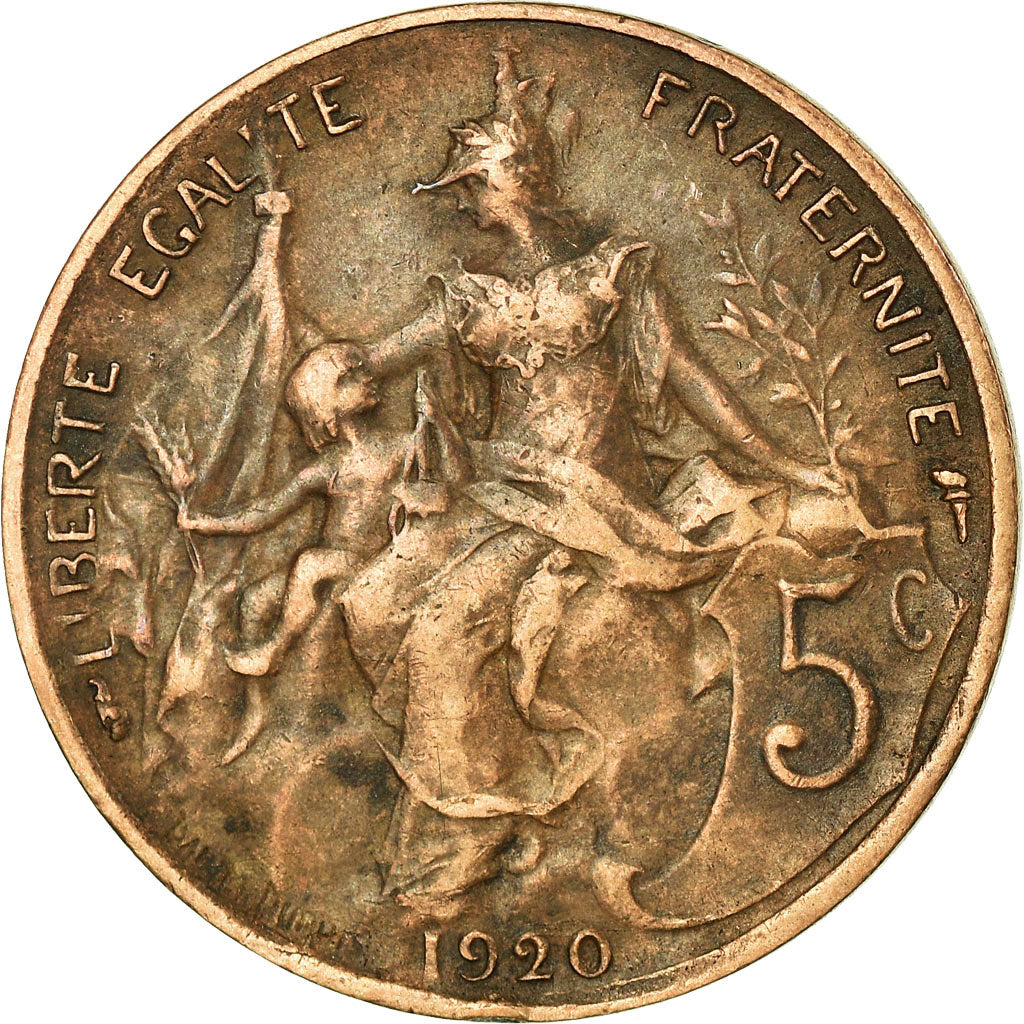 Coin, France, Dupuis, 5 Centimes, 1920, Paris, VF(30-35), Bronze, KM:842
