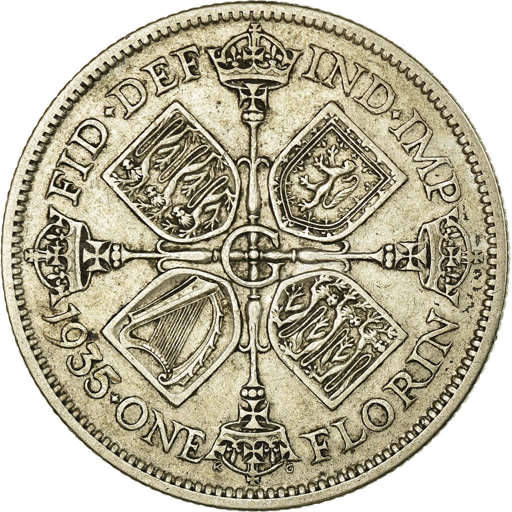 Coin, Great Britain, George V, Florin, Two Shillings, 1935, EF(40-45), Silver