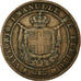 Monnaie, États italiens, TUSCANY, Provisional Government, 5 Centesimi, 1859