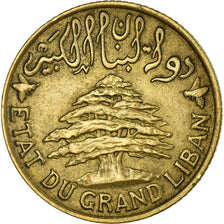 Münze, Lebanon, 5 Piastres, 1925, Paris, VZ, Aluminum-Bronze, KM:5.1