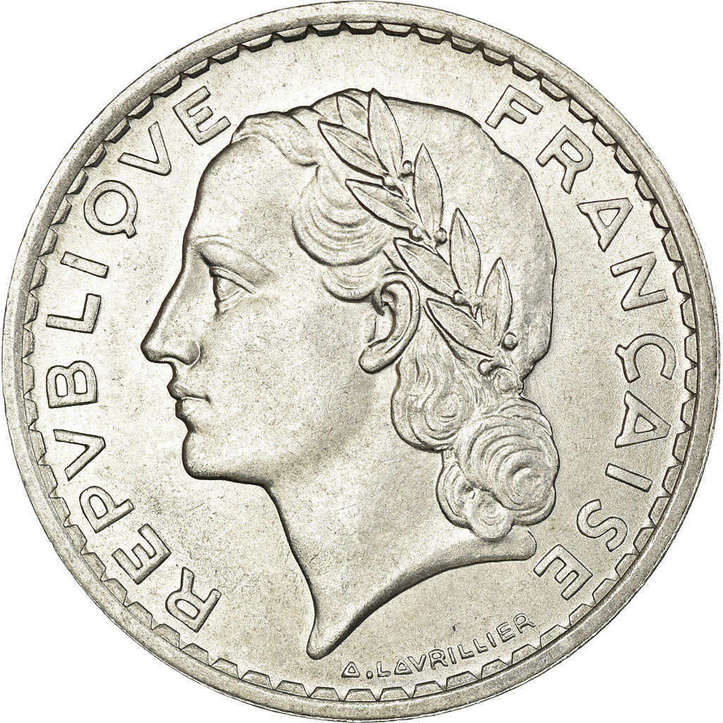 Coin, France, Lavrillier, 5 Francs, 1949, Paris, MS(63), Aluminum, KM:888b.1