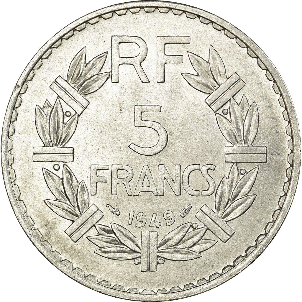 Coin, France, Lavrillier, 5 Francs, 1949, Paris, MS(63), Aluminum, KM:888b.1