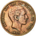 Moneda, España, Alfonso XII, 10 Centimos, 1879, Madrid, MBC, Bronce, KM:675