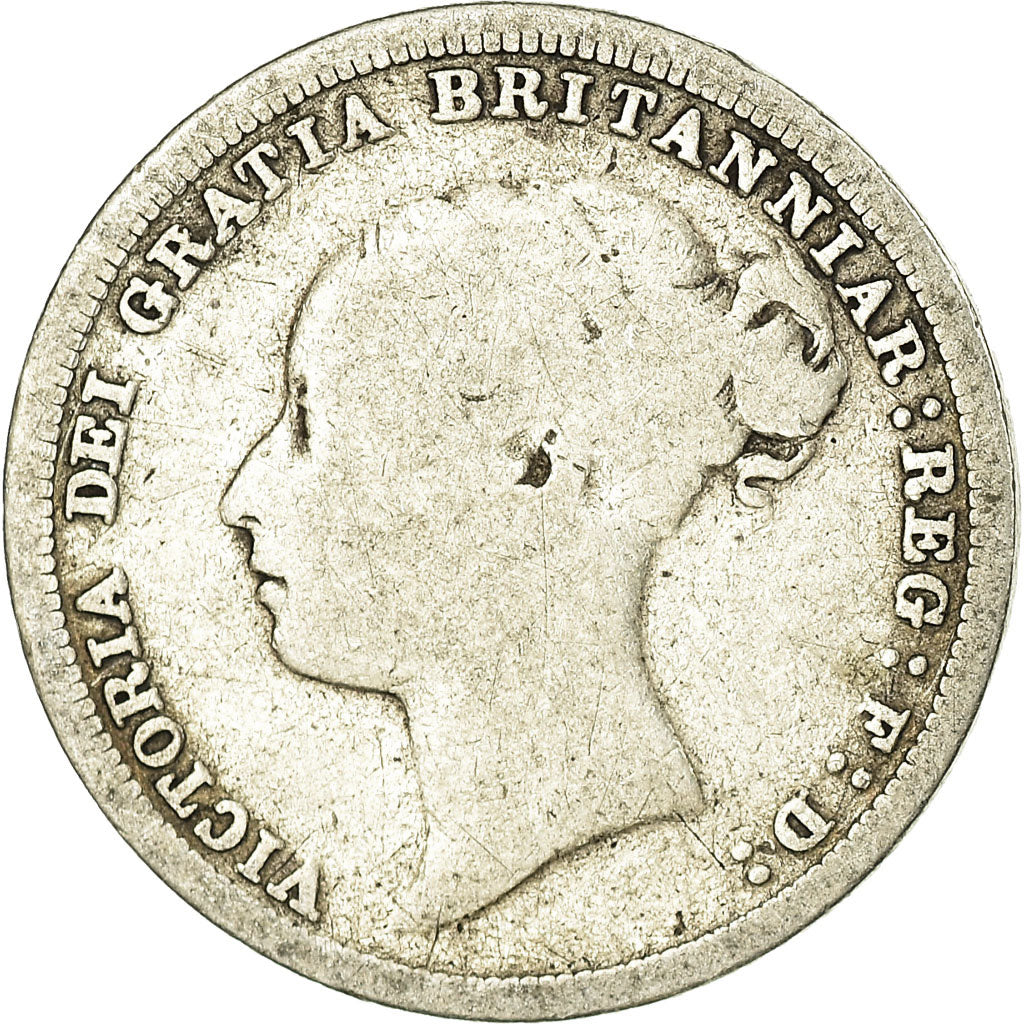 Monnaie, Grande-Bretagne, Victoria, 6 Pence, 1881, B+, Argent, KM:757