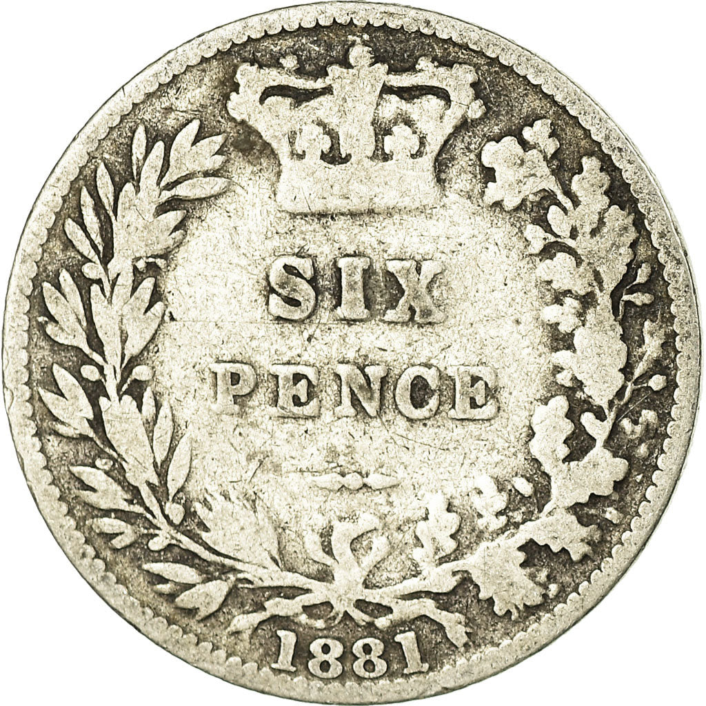 Monnaie, Grande-Bretagne, Victoria, 6 Pence, 1881, B+, Argent, KM:757